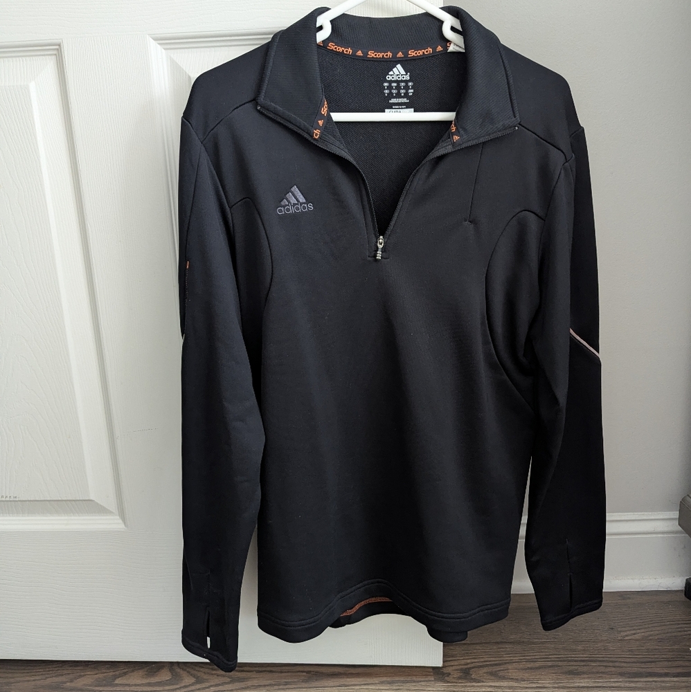 Adidas ClimaCool Performance 1/4 Zip Pullover Lightweight Black Jacket, SMALL